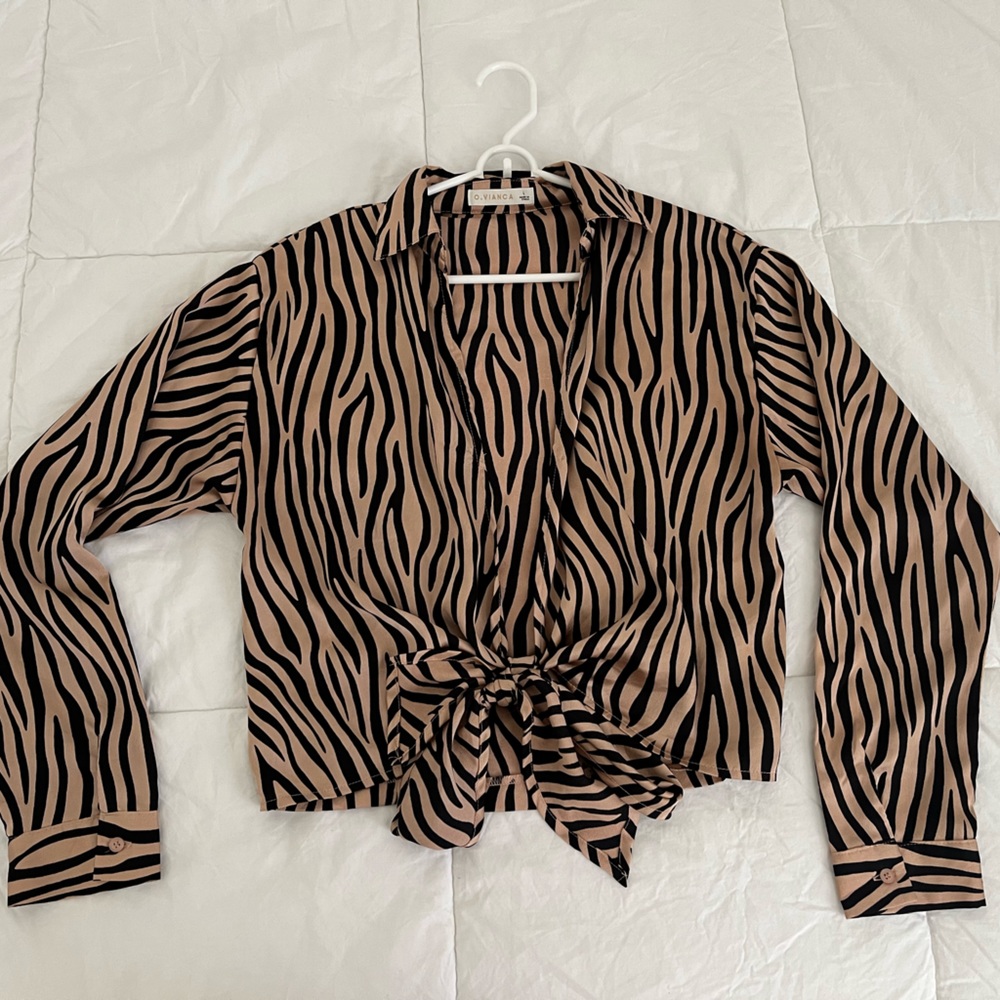 Large tie up crop top